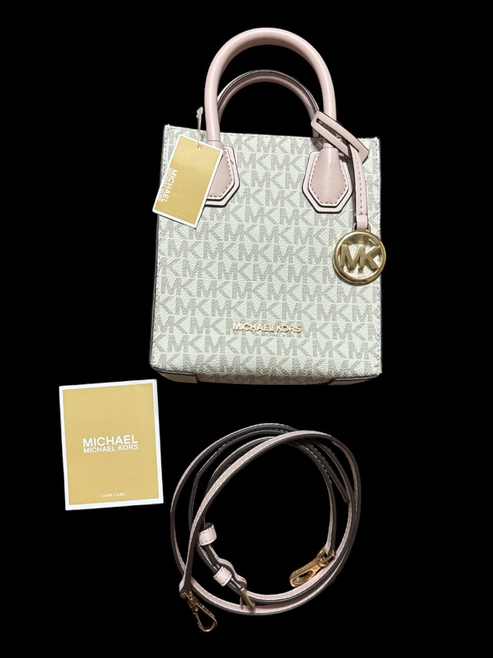 NWT Michael Kors Pink and Signature Canvas Small Tote